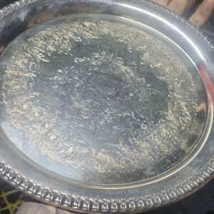 10" Elegant Silver Serving Tray